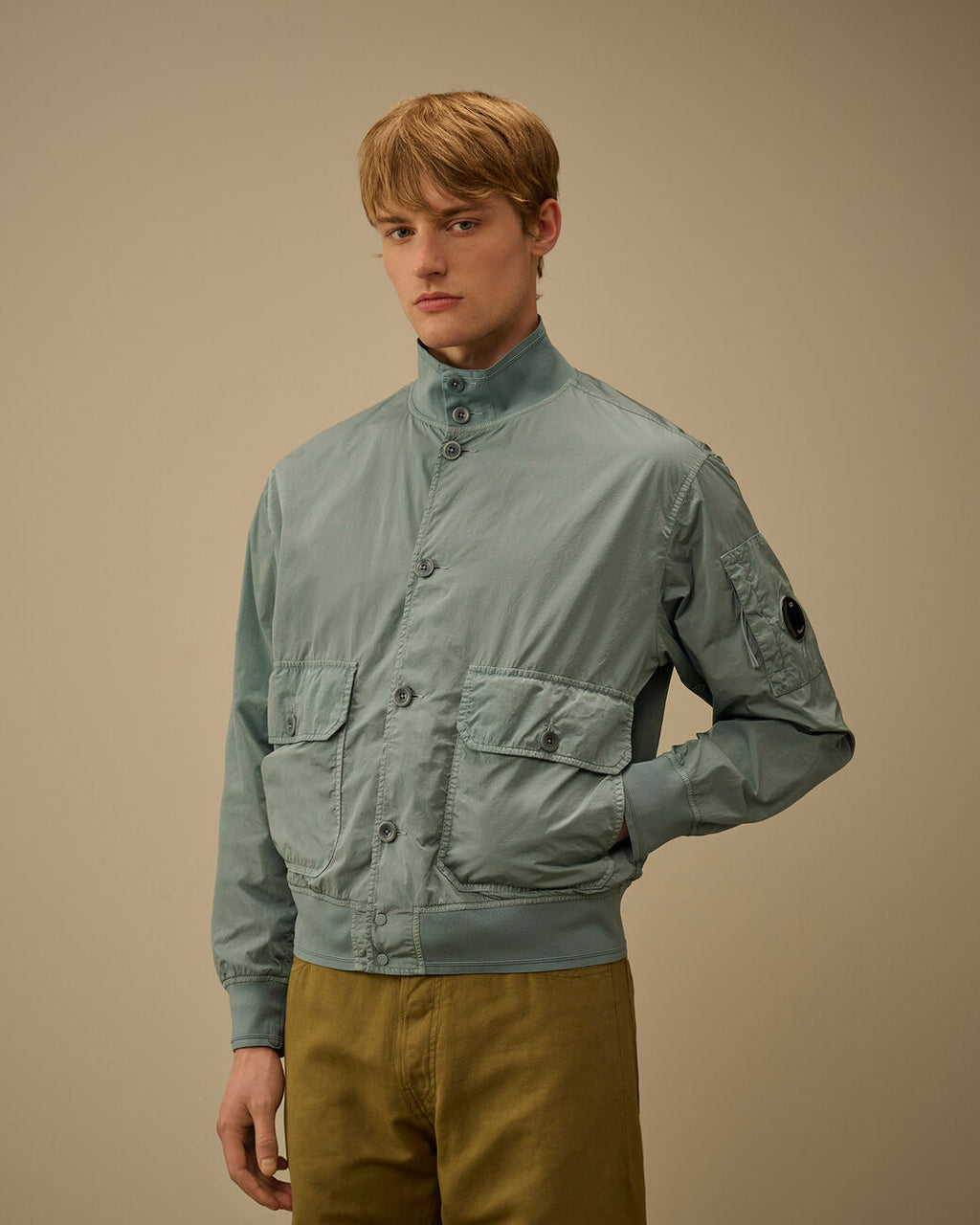 Chrome-R Button Bomber Jacket
