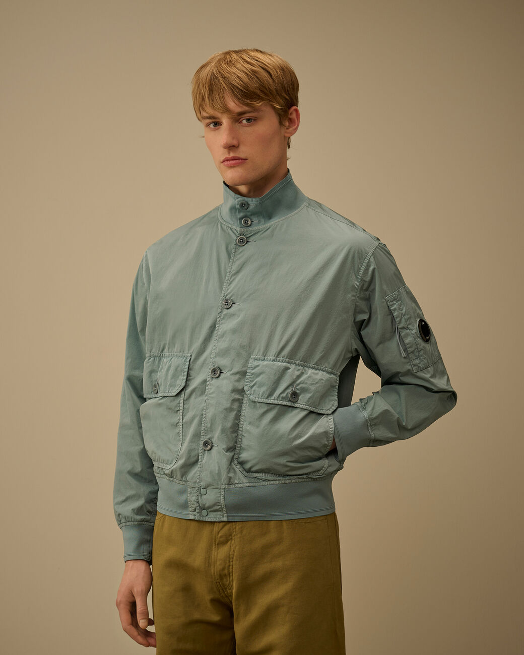 Chrome-R Button Bomber Jacket