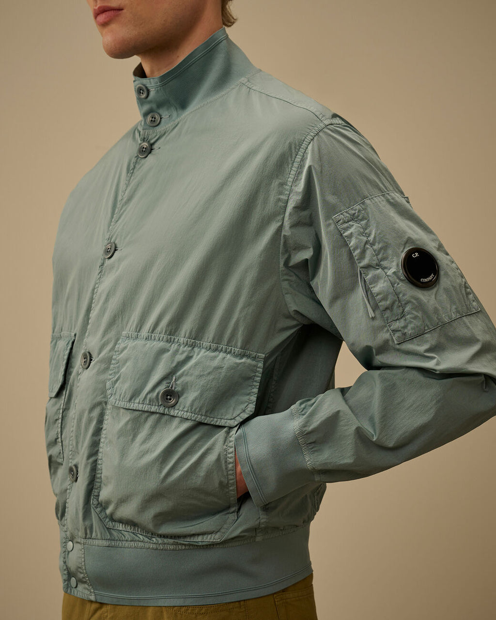 Chrome-R Button Bomber Jacket