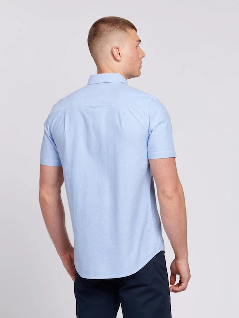 U.S. Polo Assn. Blue Light Mens Short Sleeve Oxford 100% Cotton Shirt
