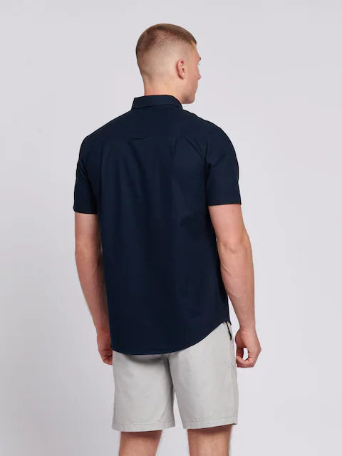 U.S. Polo Assn. Blue Mens Short Sleeve Oxford 100% Cotton Shirt