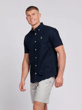 U.S. Polo Assn. Blue Mens Short Sleeve Oxford 100% Cotton Shirt