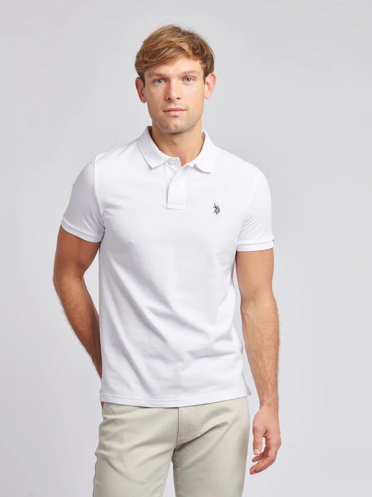 U.S. Polo Assn. White Regular Fit Pique Polo Shirt
