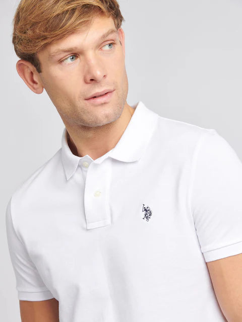 U.S. Polo Assn. White Regular Fit Pique Polo Shirt