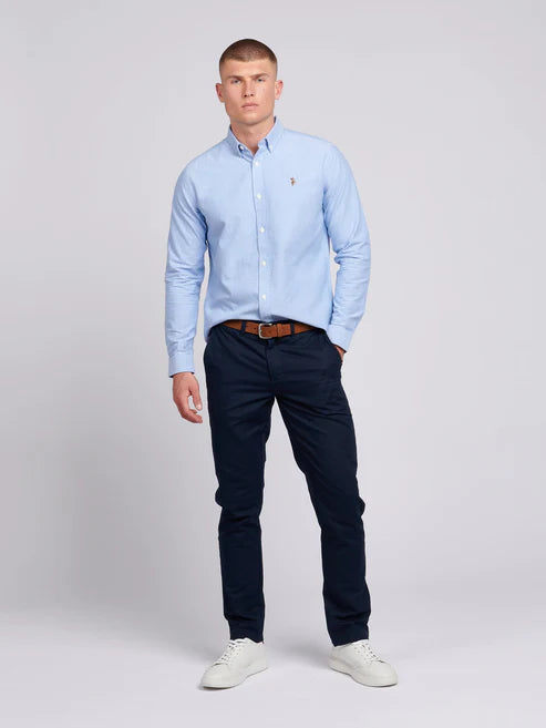Mens Peached Oxford Shirt Blue Yonder