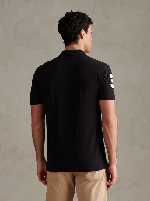 Mens Player 3 Polo Shirt Black Bright White DHM