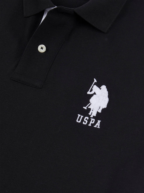 Mens Player 3 Polo Shirt Black Bright White DHM