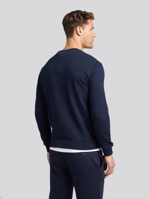 Mens Double Horsemen Sweatshirt Dark Sapphire Navy / Haute Red DHM