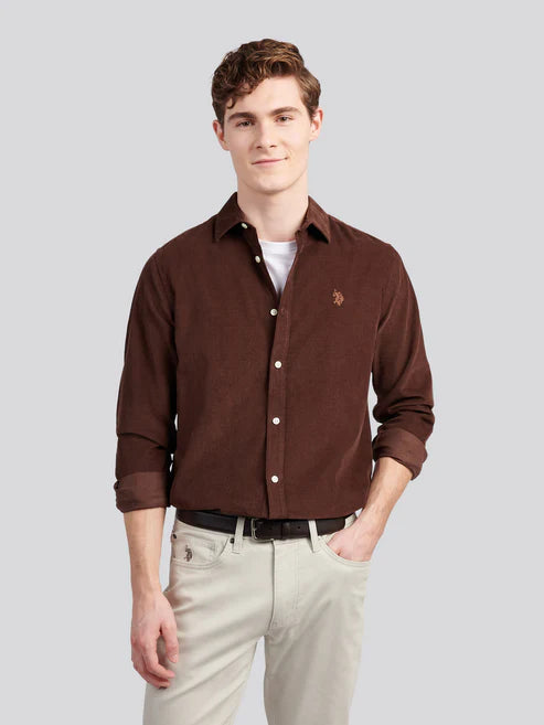 Mens Cord Shirt in Dark Sapphire Navy