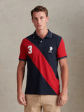 Mens Sash Pique Polo Shirt Dark Sapphire Navy