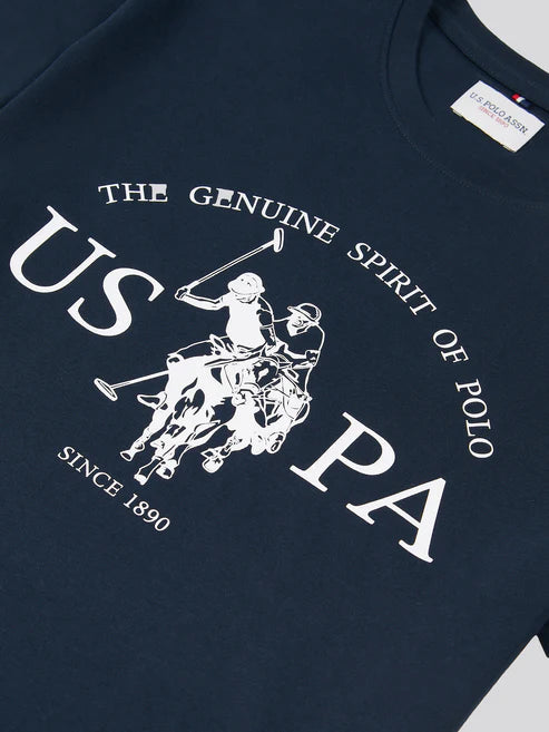 Mens USPA Print Graphic T-Shirt Dark Sapphire Navy