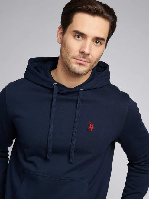 Mens Double Horsemen Loopback Hoodie Dark