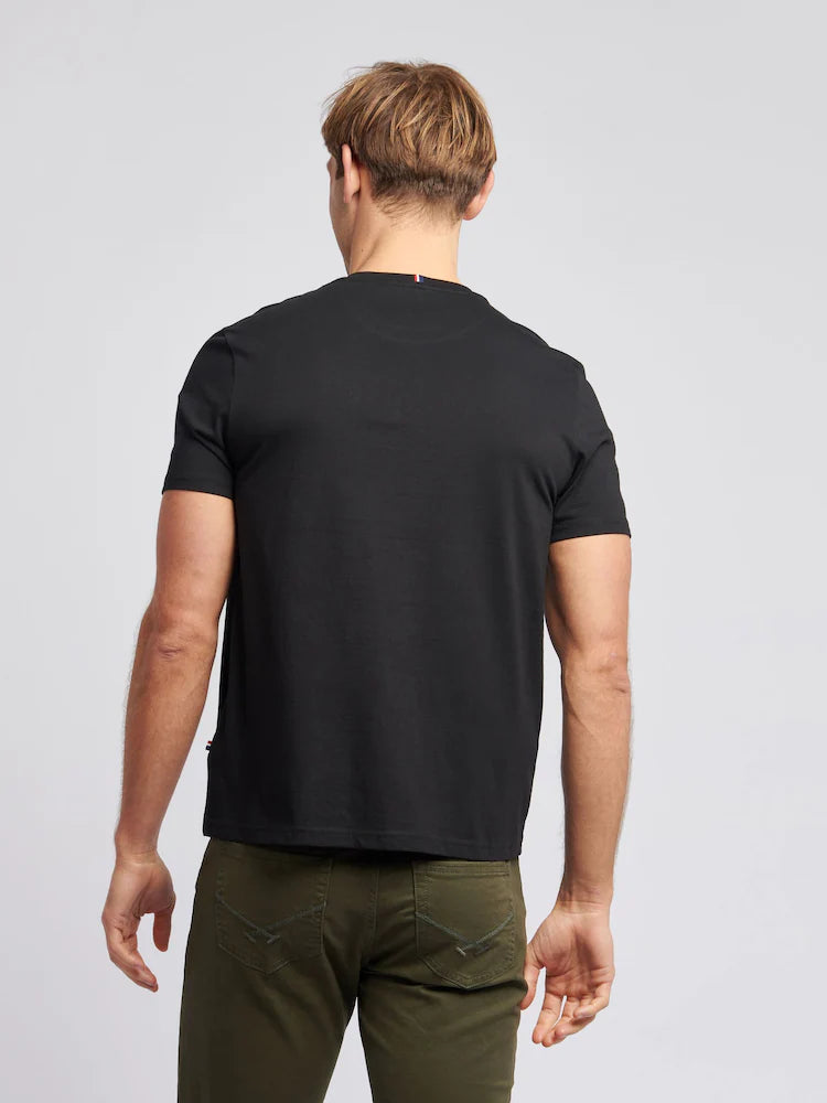 U.S. Polo Assn. Black Mens Regular Fit Double Horsemen 100% Cotton T-Shirt