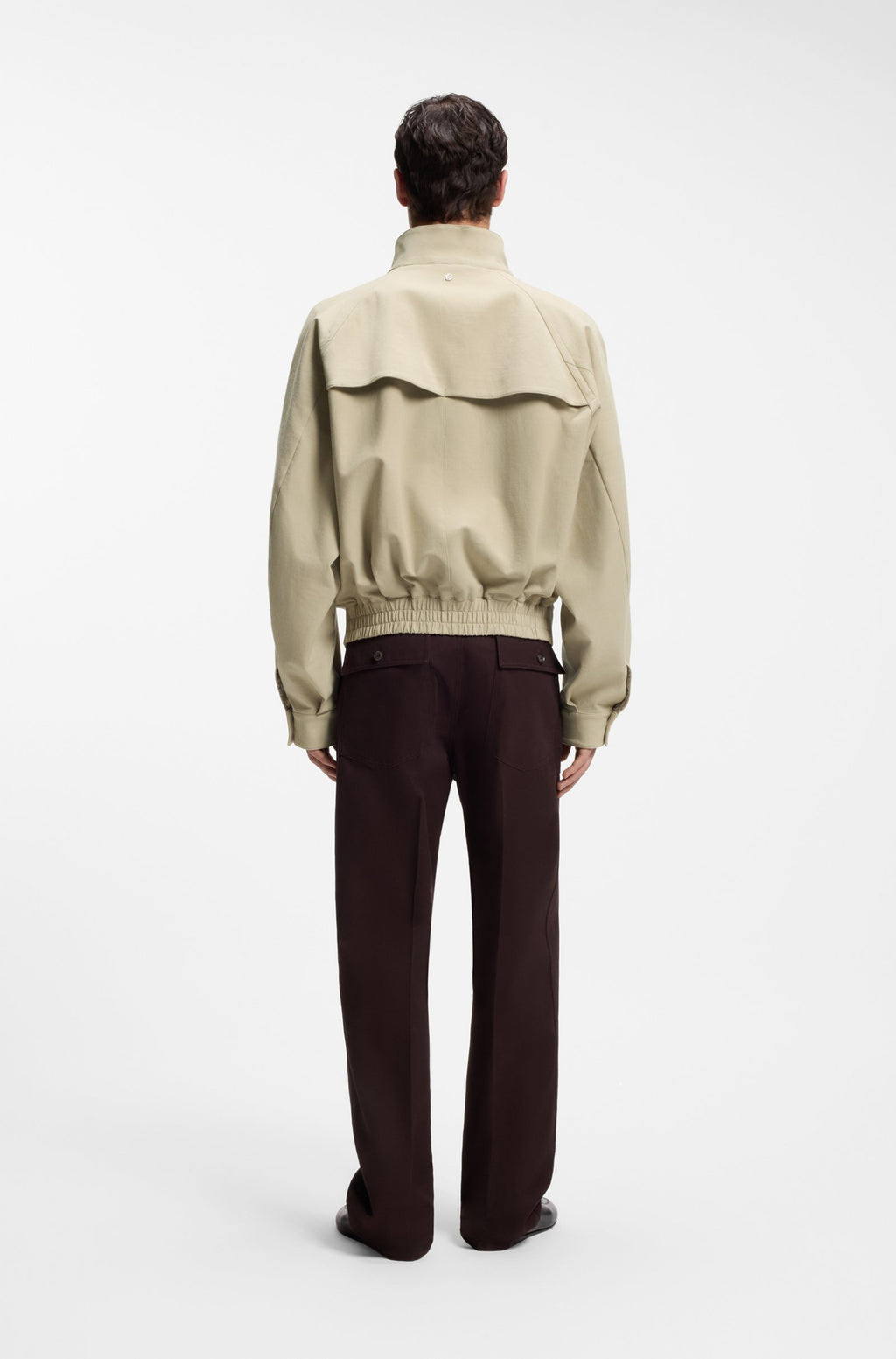 Zip-up bomber jacket in stretch cotton