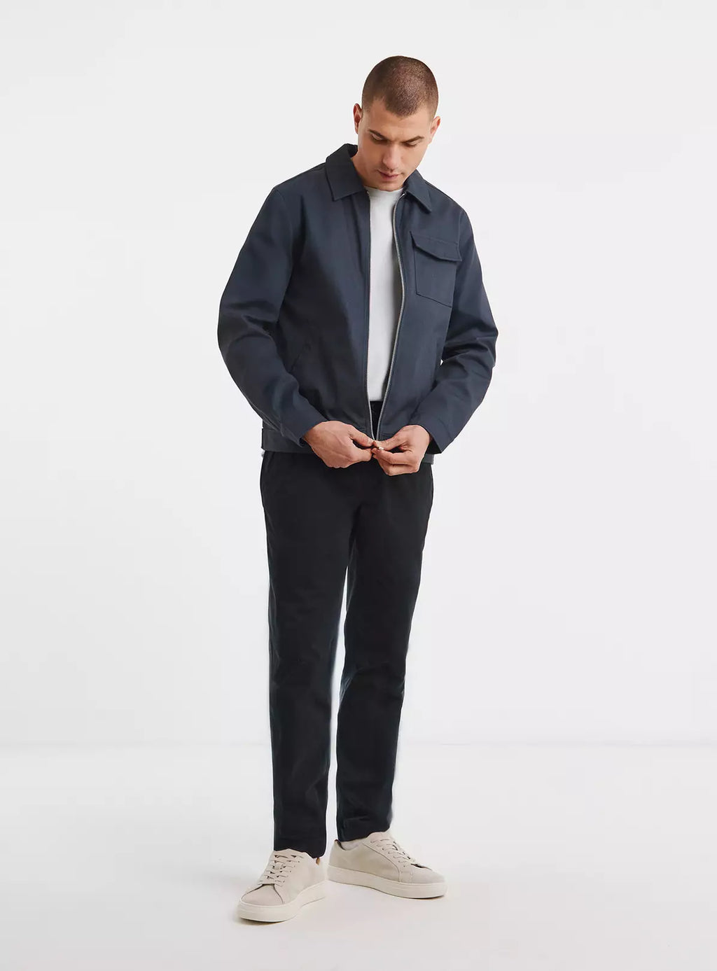 Smart Zip Up Harrington